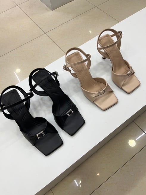Square Toe Ankle Straps Heels